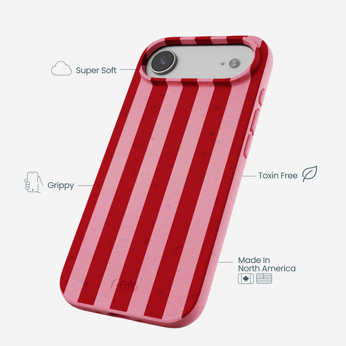 Bubblegum Pink Cherry Stripes iPhone Air Case