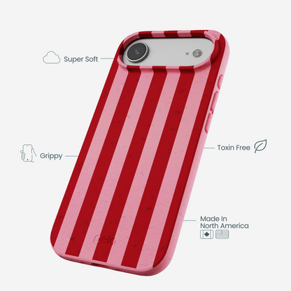 Bubblegum Pink Cherry Stripes iPhone Air Case