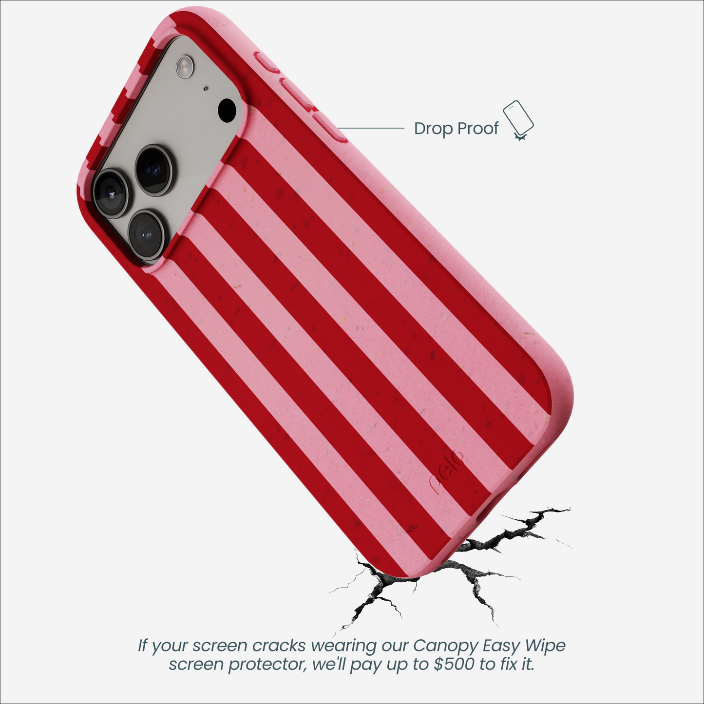 Bubblegum Pink Cherry Stripes iPhone 17 Pro Max Case