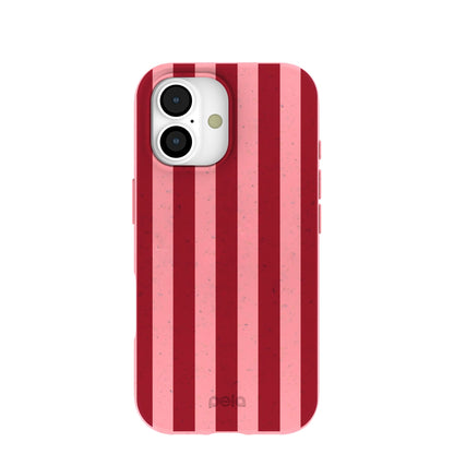 Bubblegum Pink Cherry Stripes iPhone 17 Case