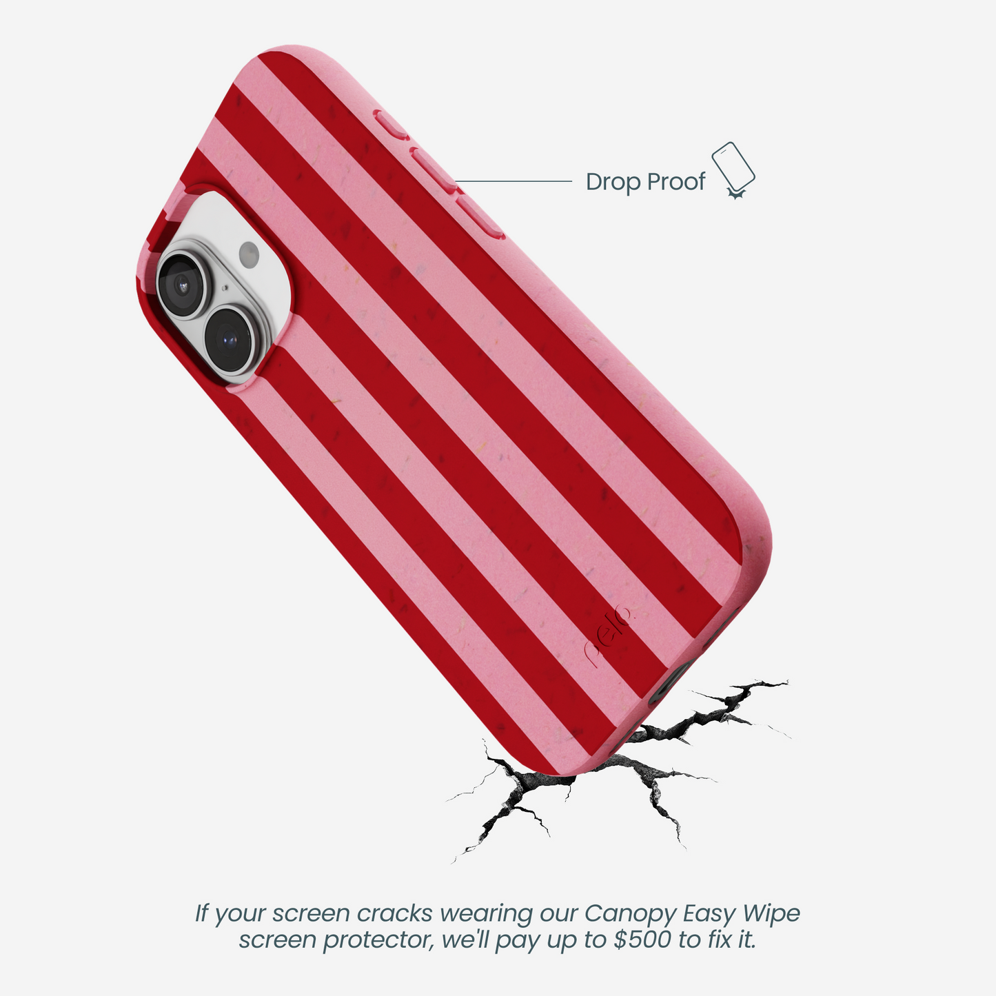 Bubblegum Pink Cherry Stripes iPhone 17 Case