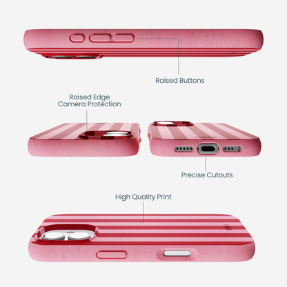 Bubblegum Pink Cherry Stripes iPhone 17 Case