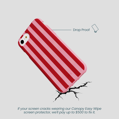 Bubblegum Pink Cherry Stripes iPhone 6/6s/7/8/SE Case