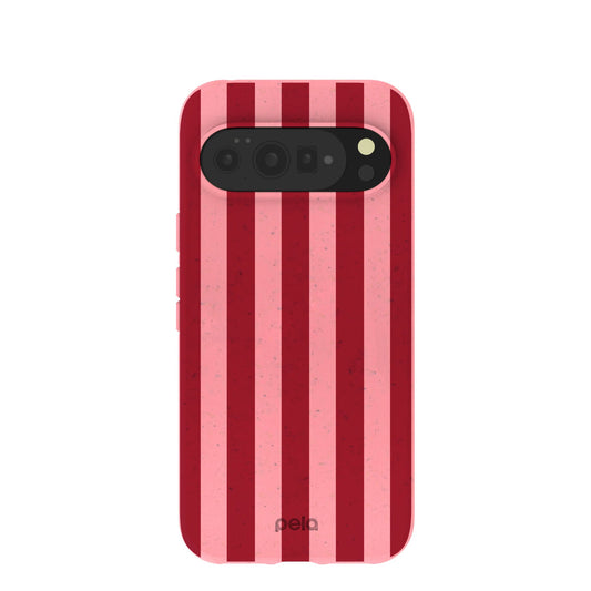 Bubblegum Pink Cherry Stripes Google Pixel 10 Pro XL Case