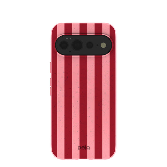 Bubblegum Pink Cherry Stripes Google Pixel 11 Pro XL Case