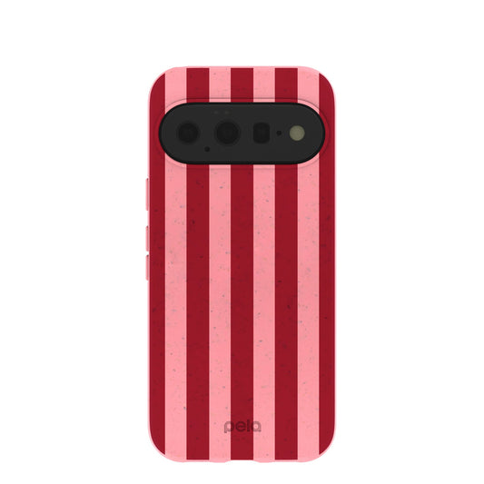 Bubblegum Pink Cherry Stripes Google Pixel 11 Case