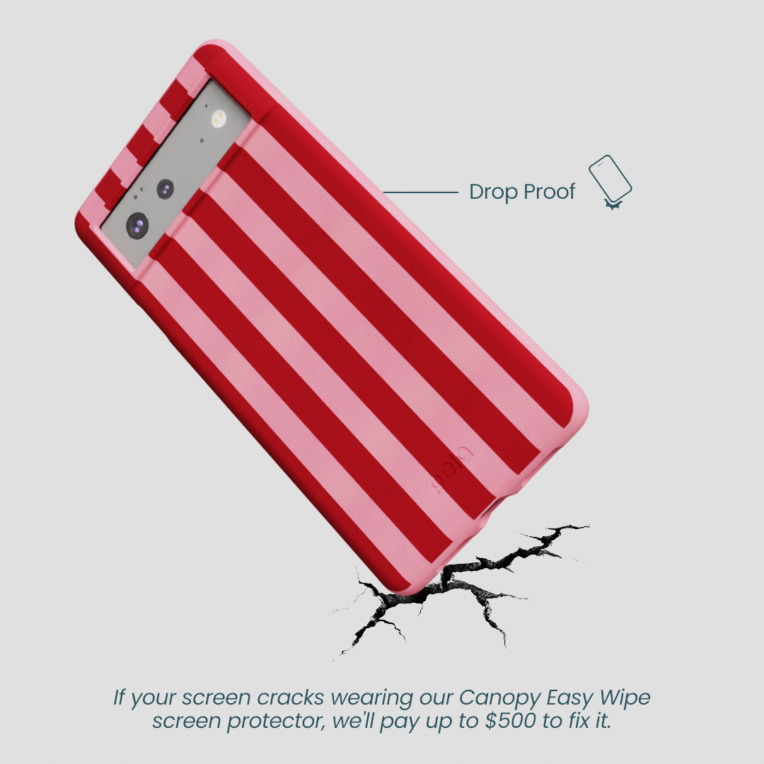 Bubblegum Pink Cherry Stripes Google Pixel 6a Case