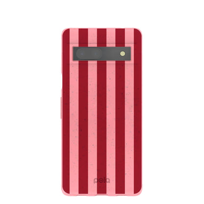 Bubblegum Pink Cherry Stripes Google Pixel 7a Case