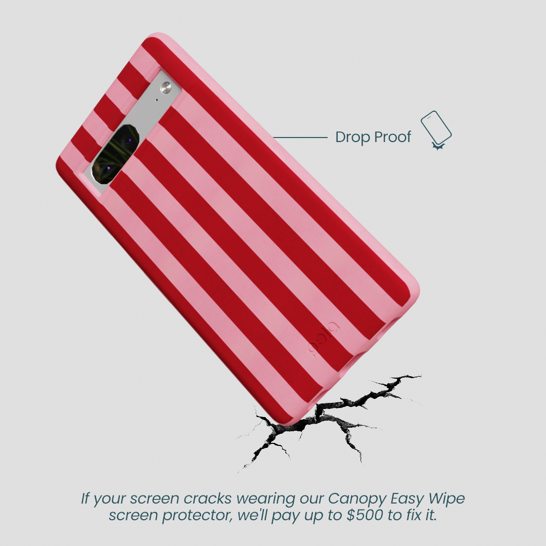 Bubblegum Pink Cherry Stripes Google Pixel 7a Case