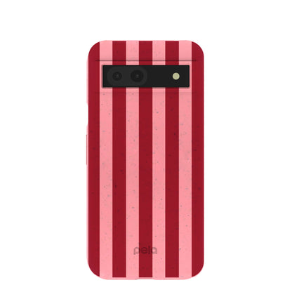 Bubblegum Pink Cherry Stripes Google Pixel 8a Case