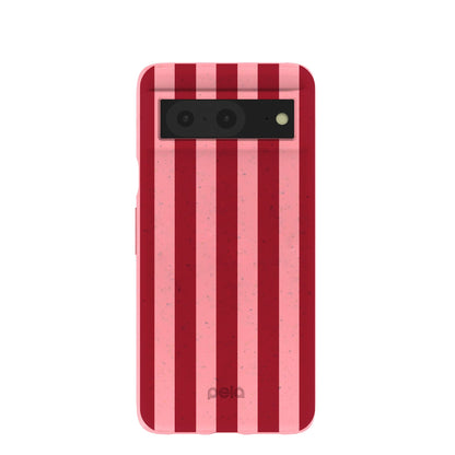 Bubblegum Pink Cherry Stripes Google Pixel 8 Case