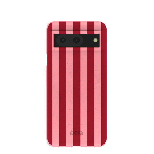 Bubblegum Pink Cherry Stripes Google Pixel 8 Case