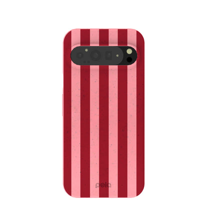 Bubblegum Pink Cherry Stripes Google Pixel 9 Pro XL Case