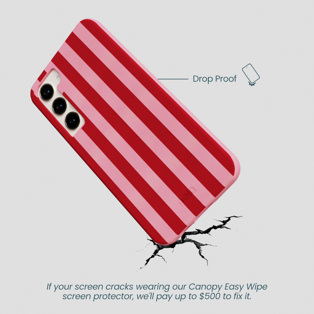 Bubblegum Pink Cherry Stripes Samsung Galaxy S24+(Plus) Case