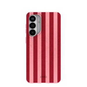 Bubblegum Pink Cherry Stripes Samsung Galaxy S26+(Plus) Case