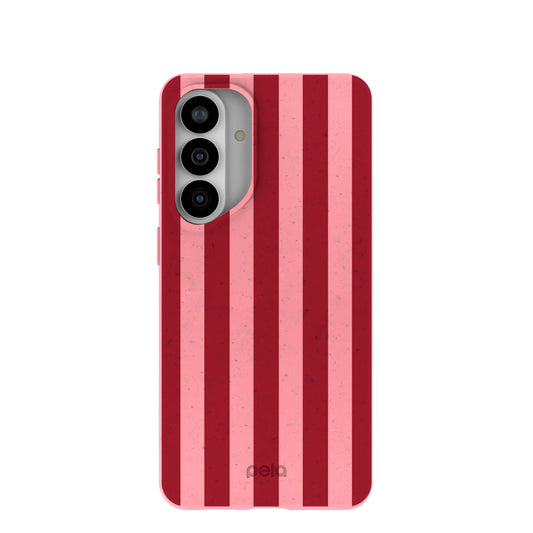 Bubblegum Pink Cherry Stripes Samsung Galaxy S26+(Plus) Case