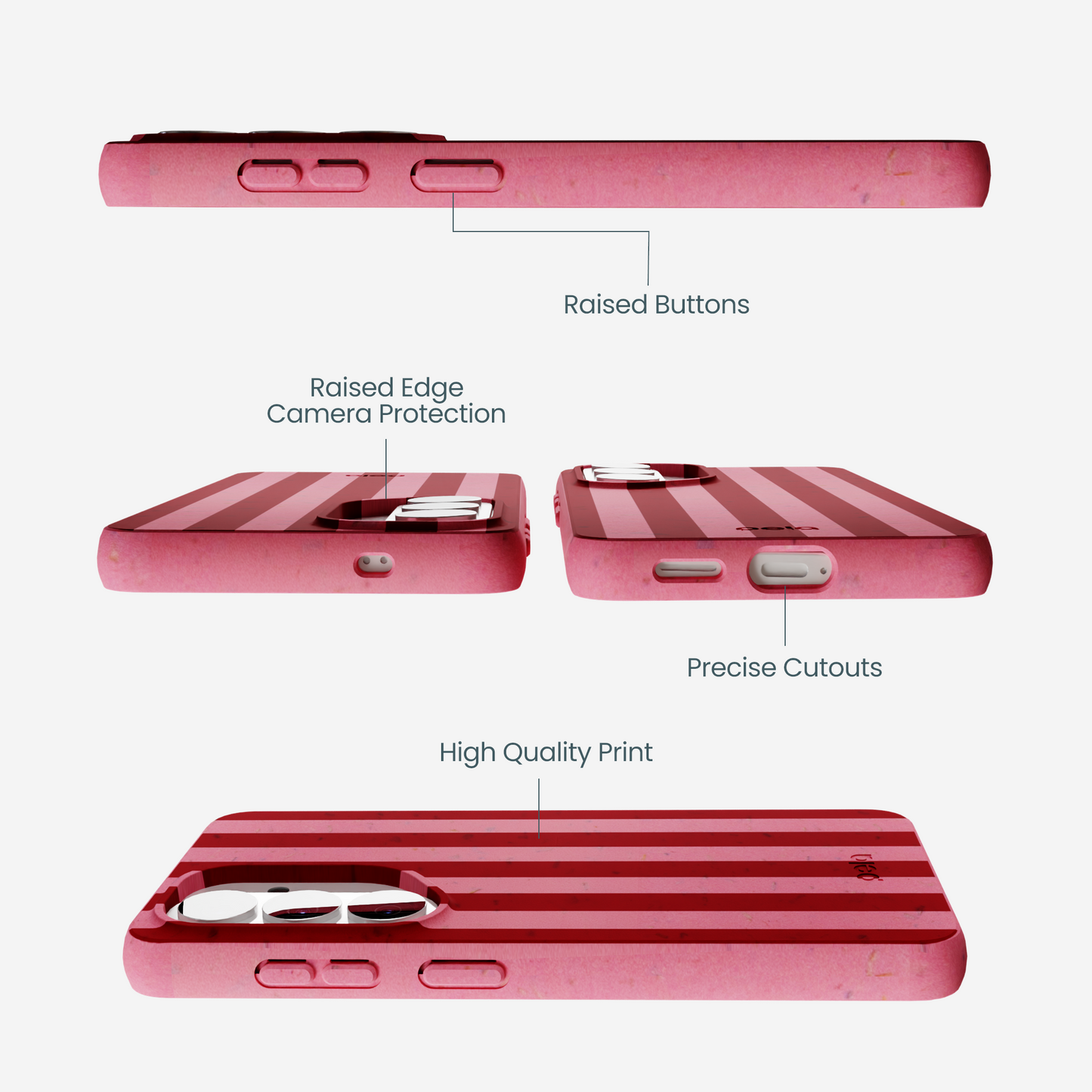 Bubblegum Pink Cherry Stripes Samsung Galaxy S26 Case