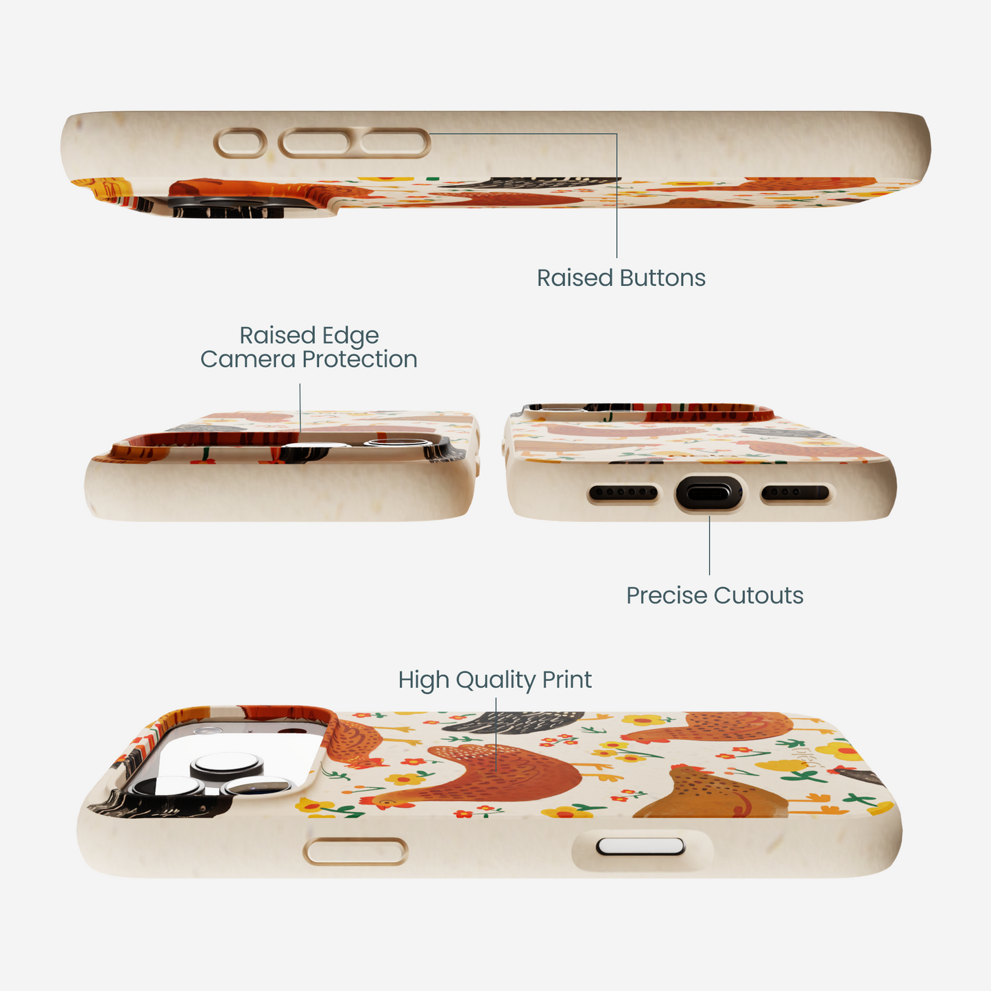 Seashell Chicken Garden iPhone 17 Pro Max Case