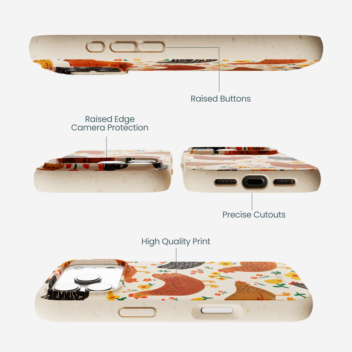 Seashell Chicken Garden iPhone 17 Pro Case