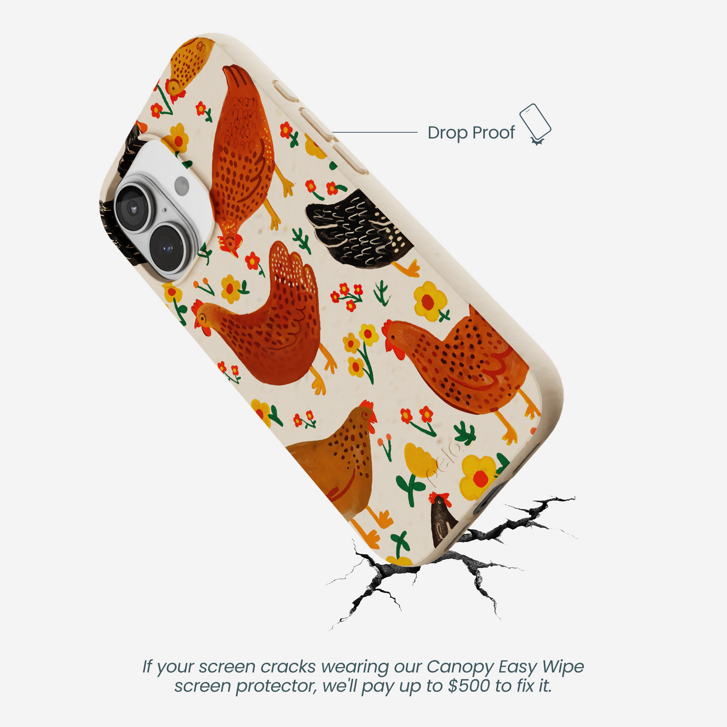 Seashell Chicken Garden iPhone 17 Case