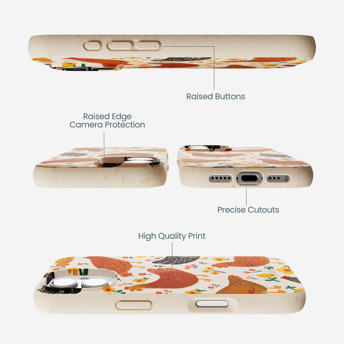 Seashell Chicken Garden iPhone 17 Case