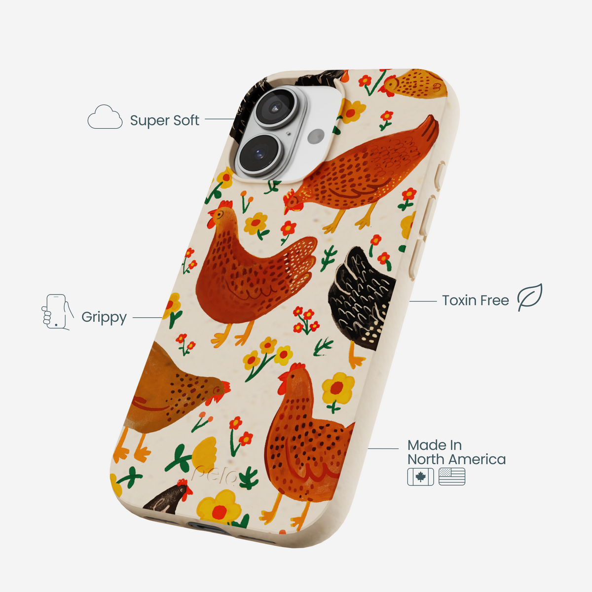 Seashell Chicken Garden iPhone 17 Case