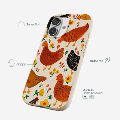 Seashell Chicken Garden iPhone 17 Case