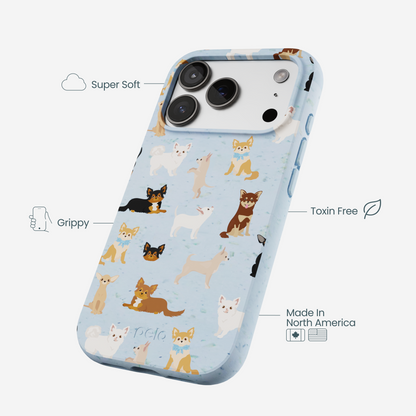 Powder Blue Chihuahua Charms iPhone 17 Pro Case