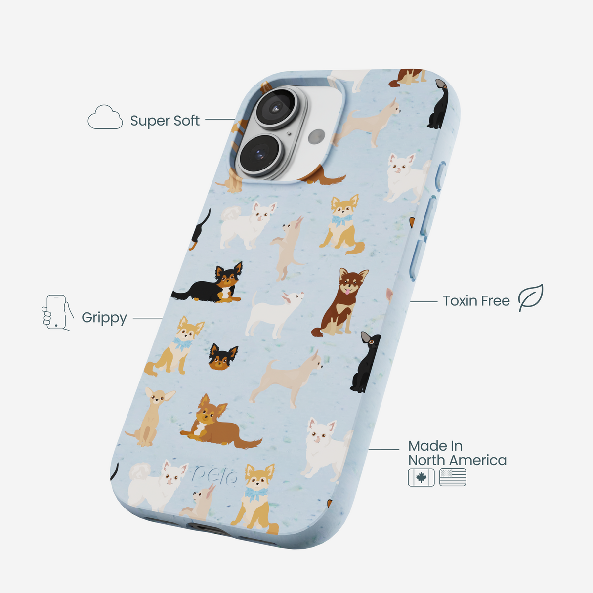Powder Blue Chihuahua Charms iPhone 17 Case