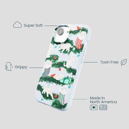 Powder Blue Christmas Kittens iPhone 16e/17e Case