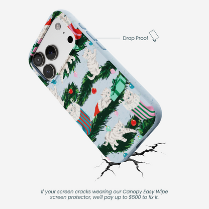 Powder Blue Christmas Kittens iPhone 17 Pro Case