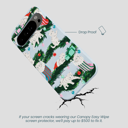 Powder Blue Christmas Kittens Google Pixel 10 Pro XL Case