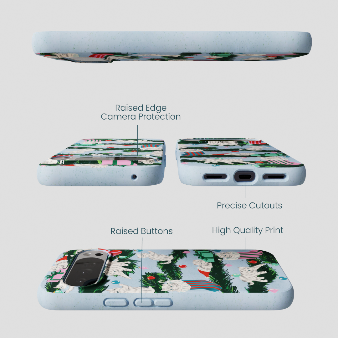 Powder Blue Christmas Kittens Google Pixel 10 Pro XL Case