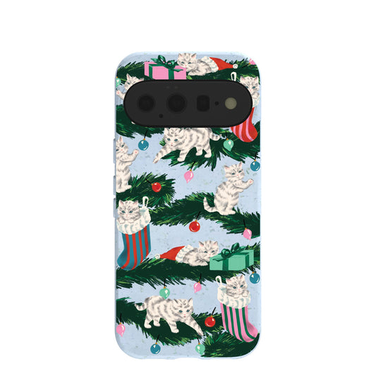 Powder Blue Christmas Kittens Google Pixel 11 Case