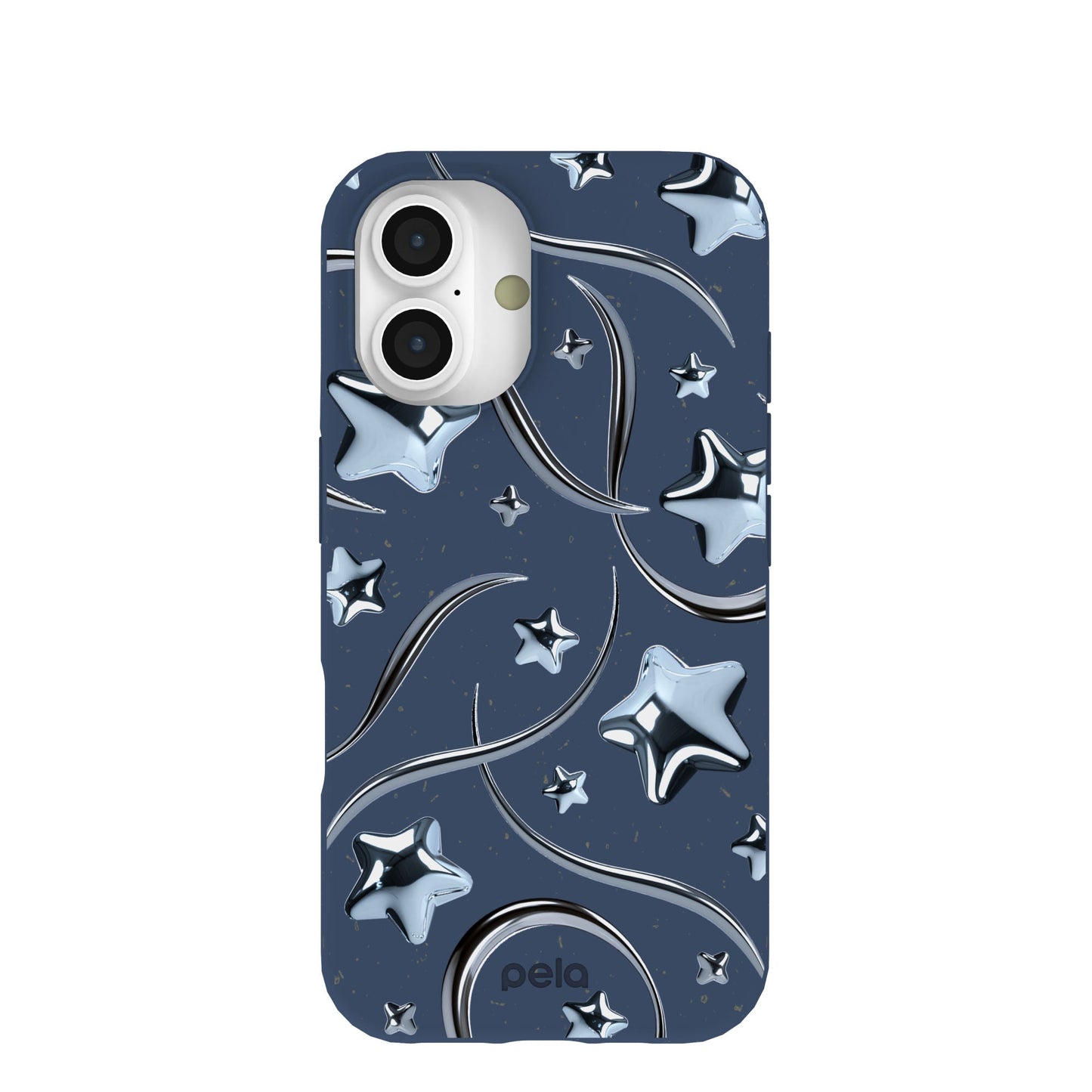 Navy Blue Chrome Stars iPhone 16 Case