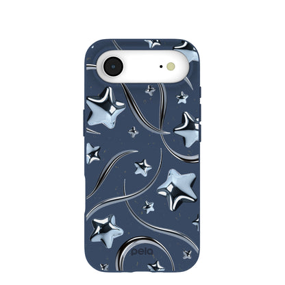 Navy Blue Chrome Stars iPhone Air Case