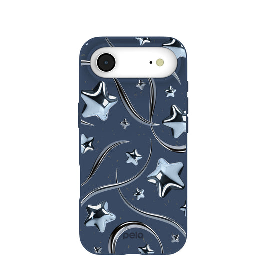 Navy Blue Chrome Stars iPhone Air Case