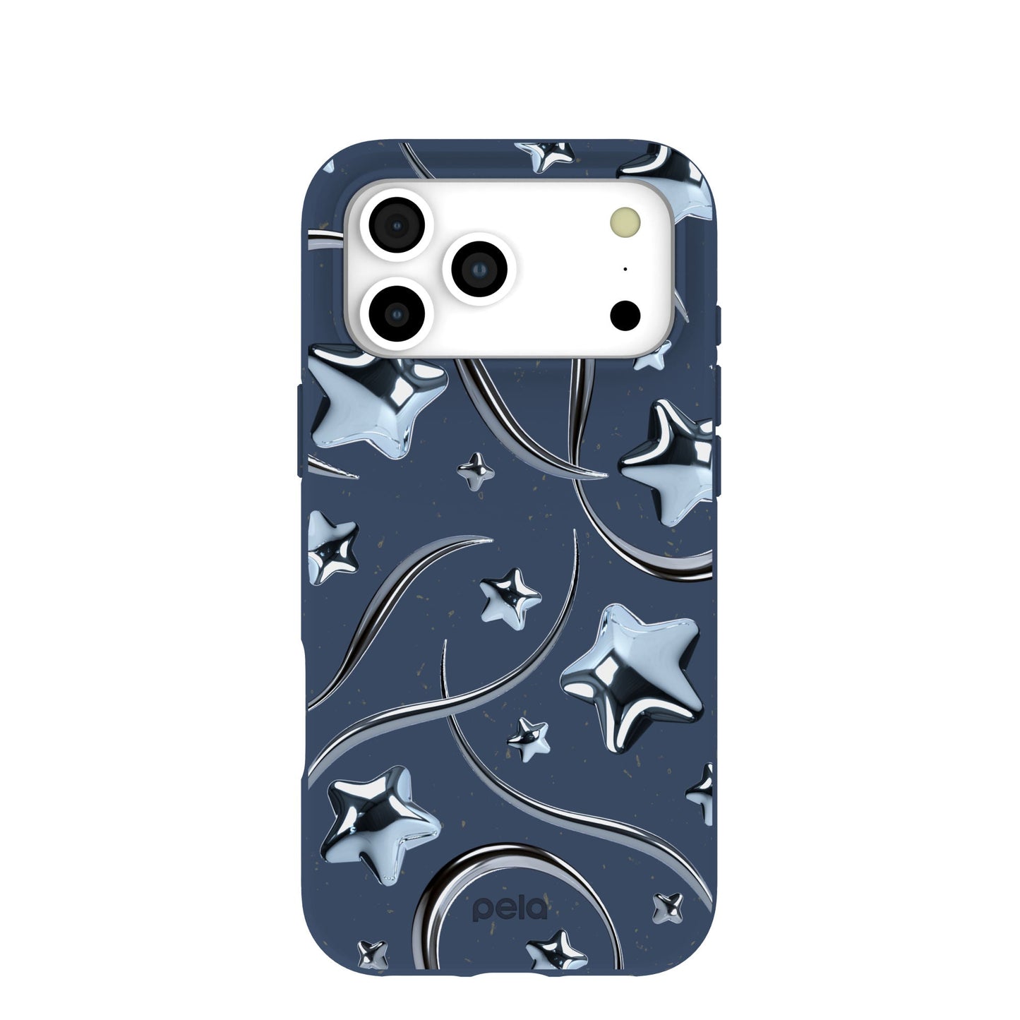 Navy Blue Chrome Stars iPhone 17 Pro Max Case