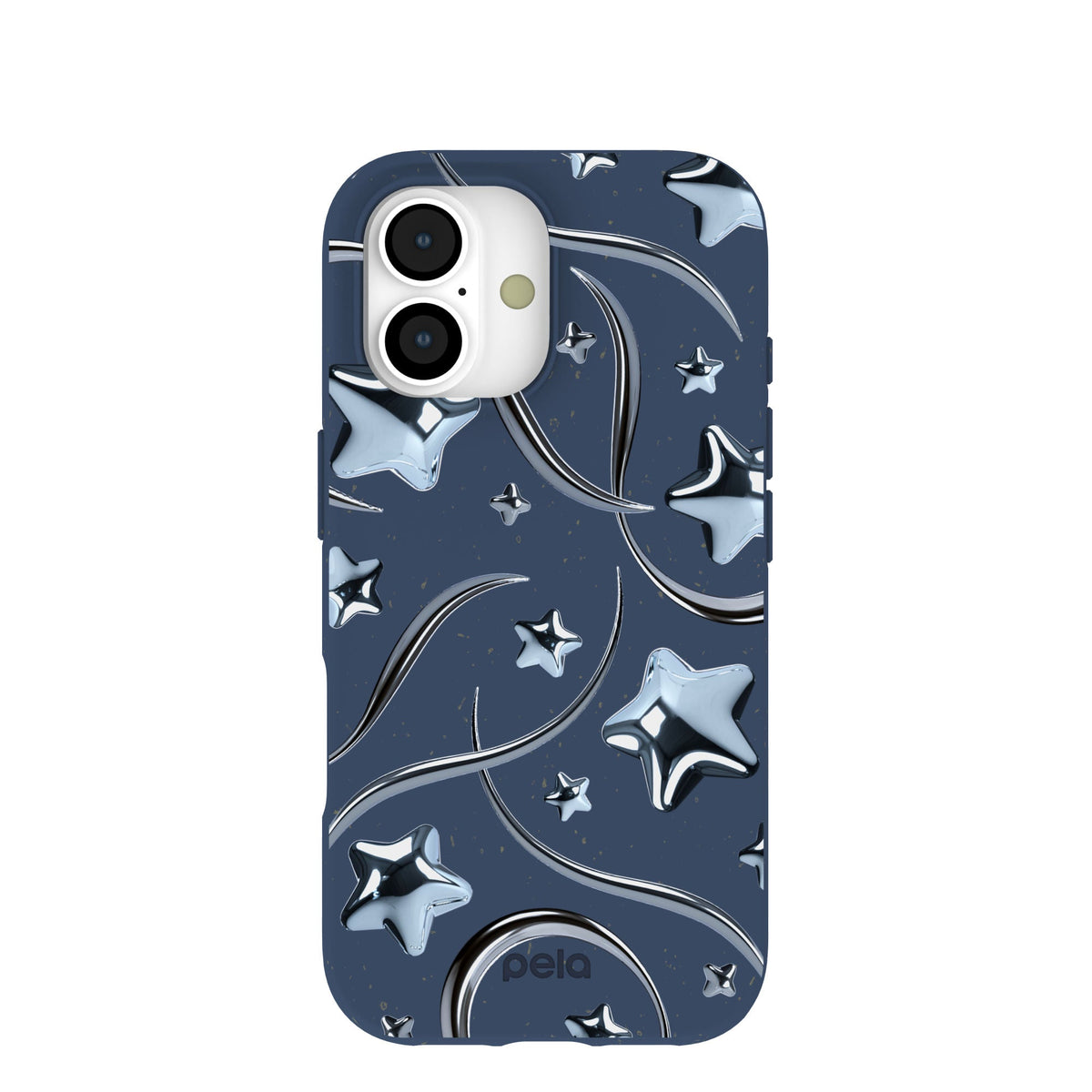 Navy Blue Chrome Stars iPhone 17 Case