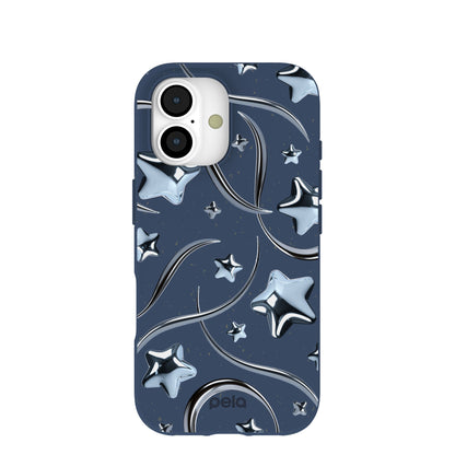 Navy Blue Chrome Stars iPhone 17 Case