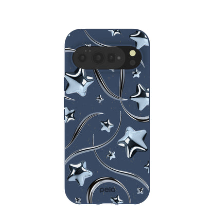 Navy Blue Chrome Stars Google Pixel 10 Pro XL Case