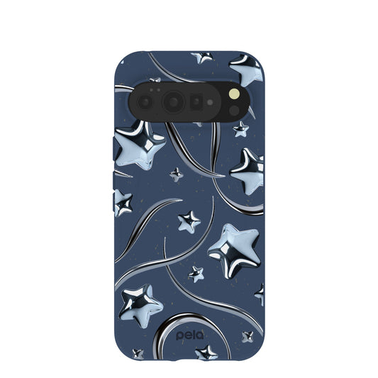 Navy Blue Chrome Stars Google Pixel 10 Pro XL Case