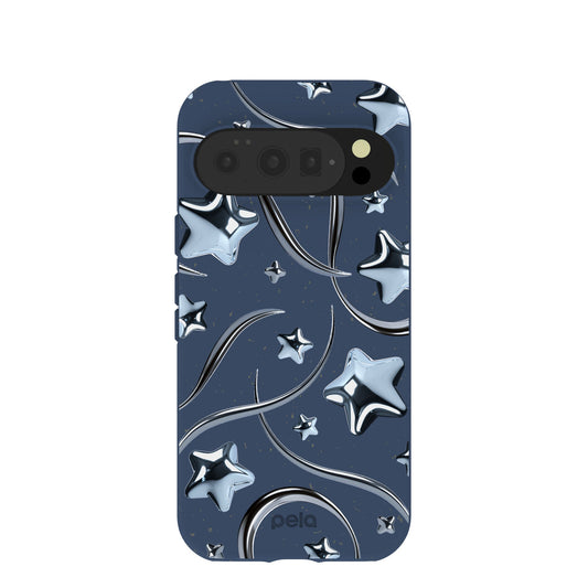Navy Blue Chrome Stars Google Pixel 10/10 Pro Case