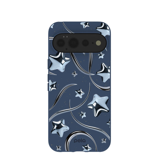Navy Blue Chrome Stars Google Pixel 11 Pro XL Case
