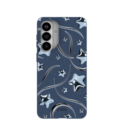 Navy Blue Chrome Stars Samsung Galaxy S26+(Plus) Case