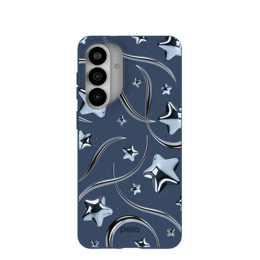 Navy Blue Chrome Stars Samsung Galaxy S26+(Plus) Case