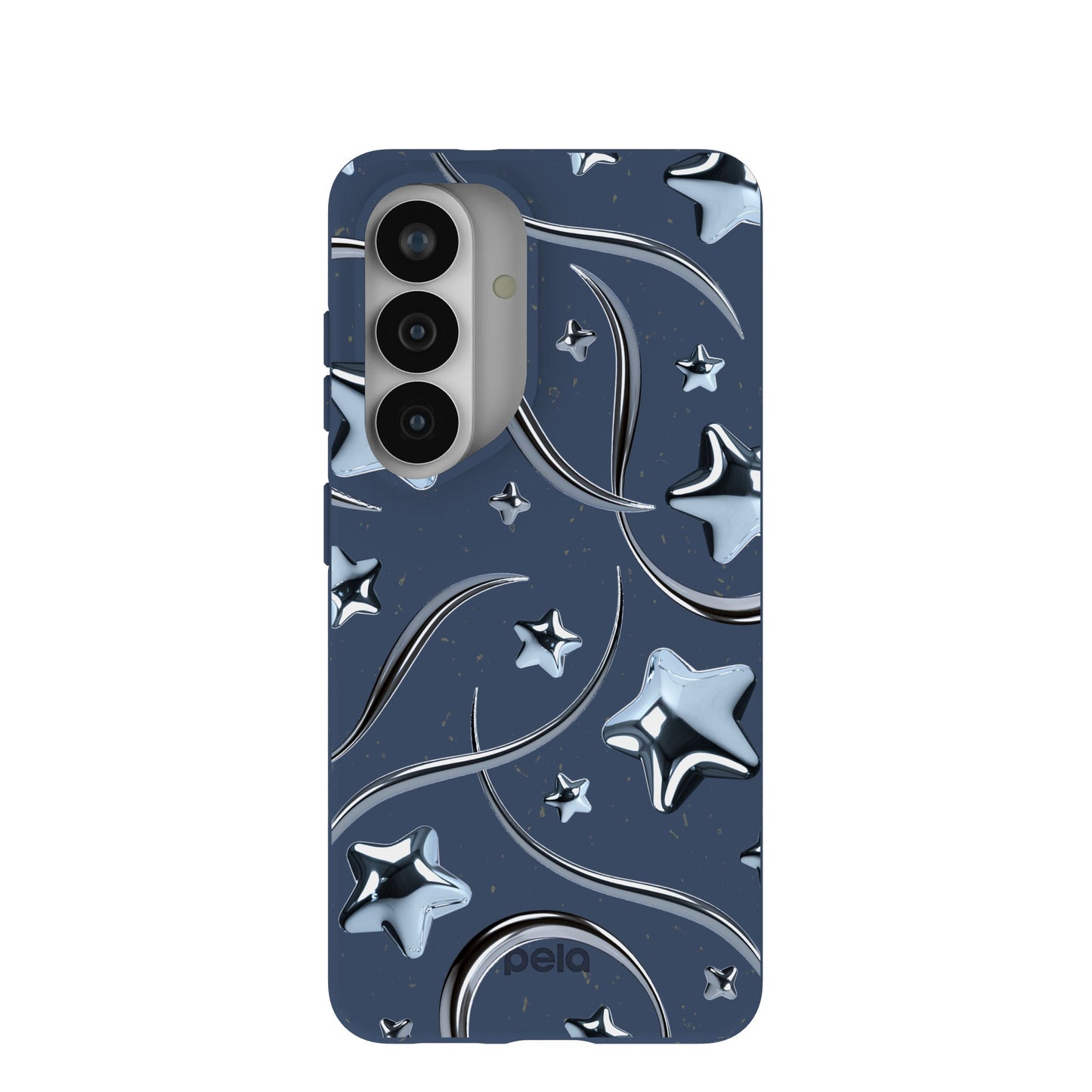 Navy Blue Chrome Stars Samsung Galaxy S26 Case