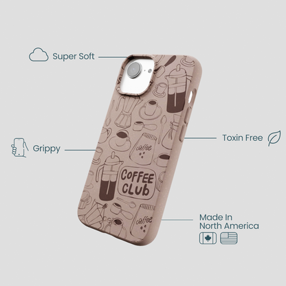 Chocolate Brown Coffee Club iPhone 16e/17e Case