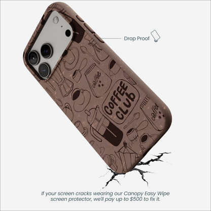 Chocolate Brown Coffee Club iPhone 17 Pro Max Case
