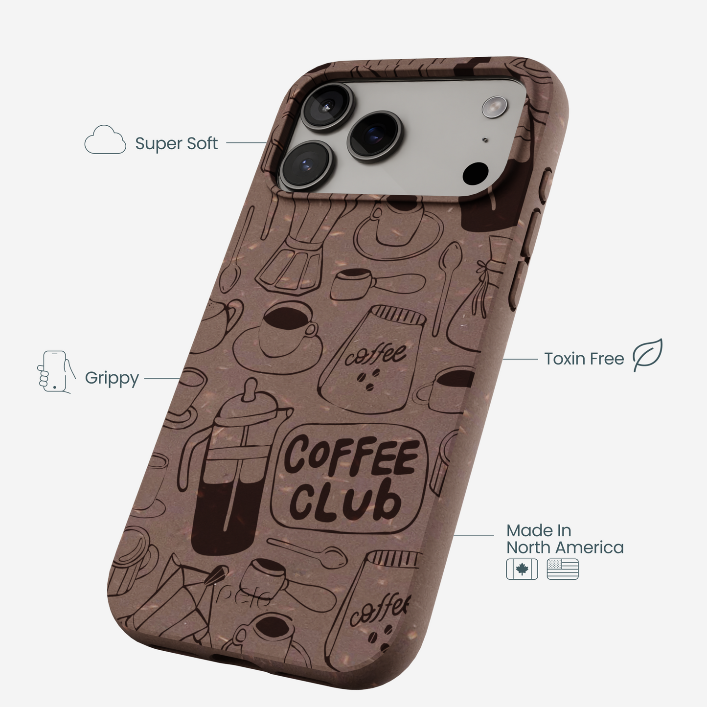Chocolate Brown Coffee Club iPhone 17 Pro Max Case